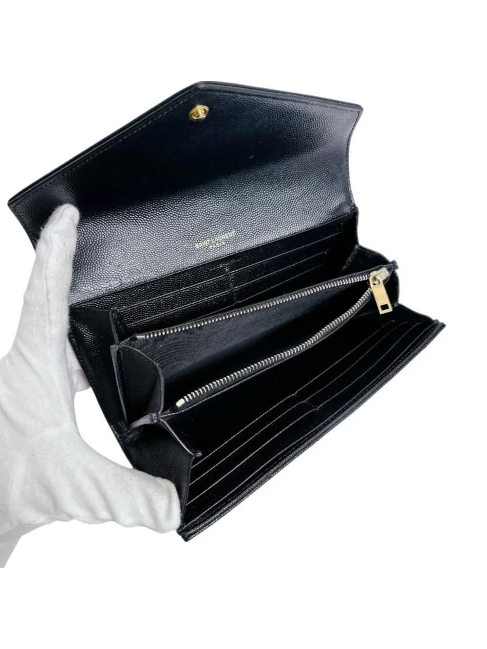 Saint Laurent Cassandra Wallet Button Type Black - Picture 10 of 15